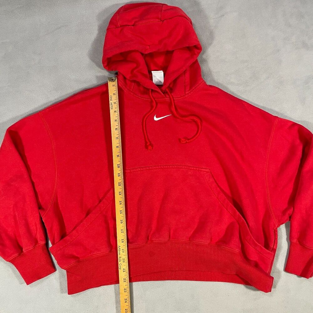 Nike Phoenix Fleece Womens Sz Small Oversized Pullover Hoodie Crop Center Swoosh - Picture 11 of 16